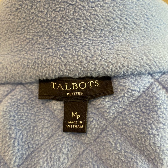 Women Talbots fleece jacket blue Medium/P quilted full zip - Picture 5 of 7